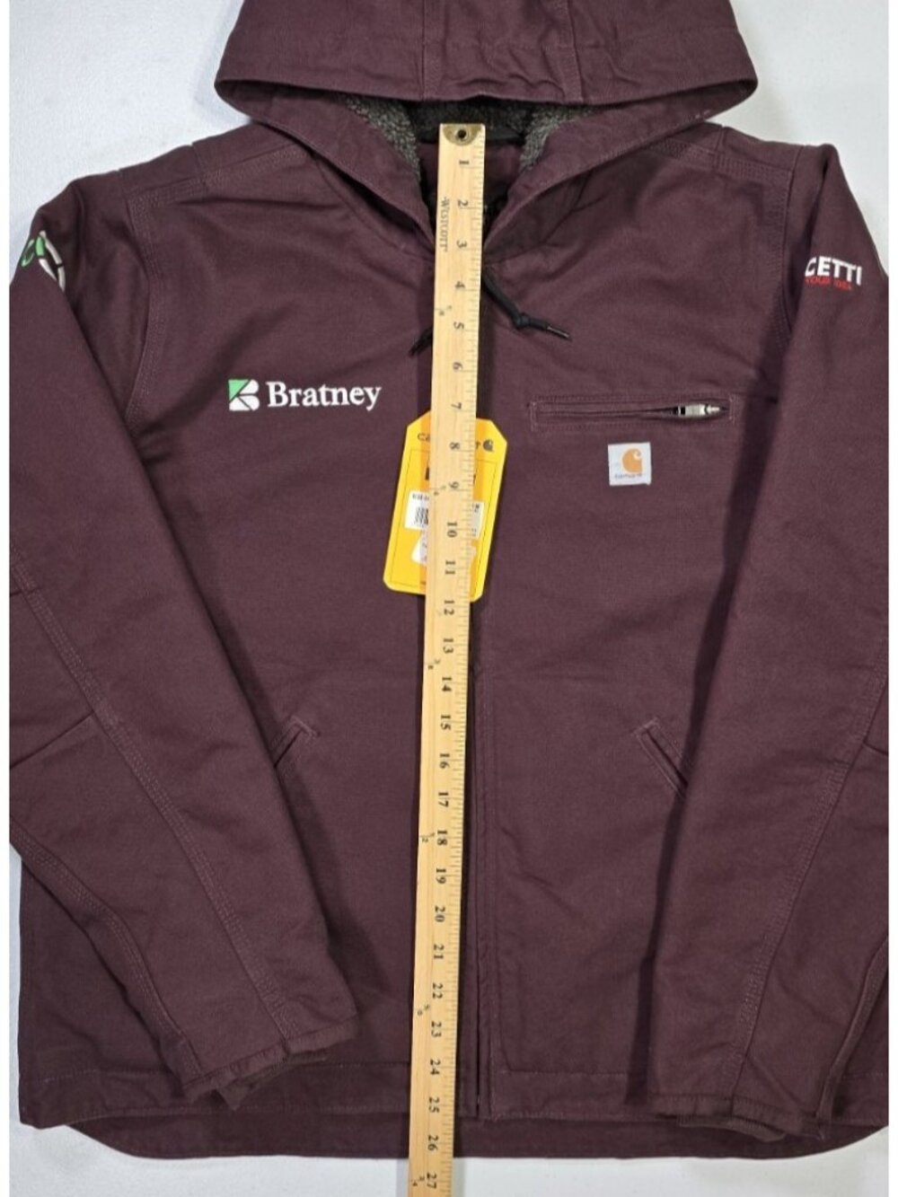 Carhartt Full Zip Duck Canvas Hooded Sherpa Lined Work Coat Jacket Women's L New - Picture 2 of 16